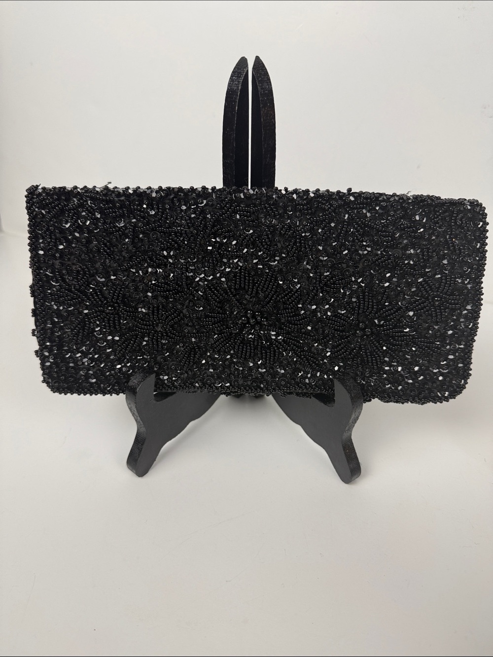 Black Beaded Evening Clutch